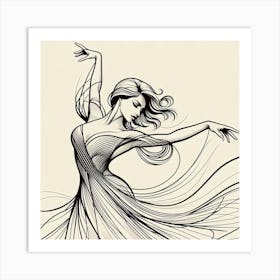 Line Art Latin Dancer 1 Art Print