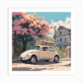 Flower Power Fun: A VW Built for Two Art Print