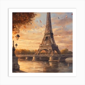 Paris At Sunset Art Print