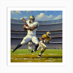 The Blitz Football Athlete in High-Intensity Motion Art Print