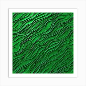 Green Wavy Texture Art Print
