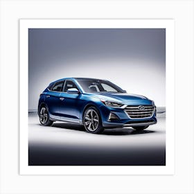 Hyundai Car Automobile Vehicle Automotive Korean Brand Logo Iconic Innovation Engineering (3) Art Print