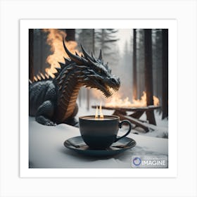 the snow dragon Art Print