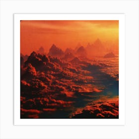 Sunset Over The Clouds Art Print