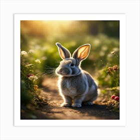 Rabbit In The Grass Art Print