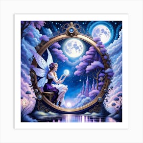 Fairy In The Moonlight 4 Art Print