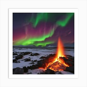 Aurora Borealis In Iceland Art Print