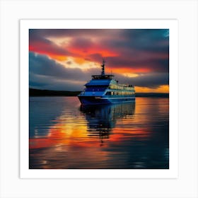 Sunset Cruise Ship 36 Art Print