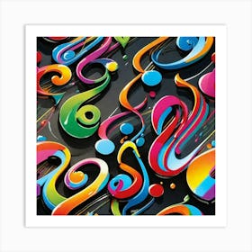 Musical graffiti color Art Print