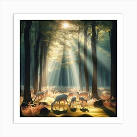 Deer In The Forest 1 Art Print