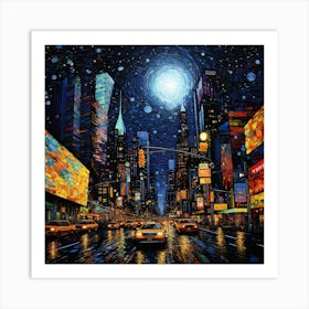 New York City At Night 1 Art Print