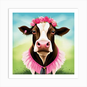 Cow In A Pink Tutu Art Print