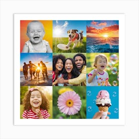 Collage Of Family Photos 1 Art Print