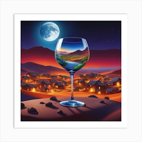 Wine Glass In The Desert 1 Art Print