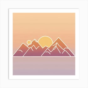 Sunset Mountains Art Print