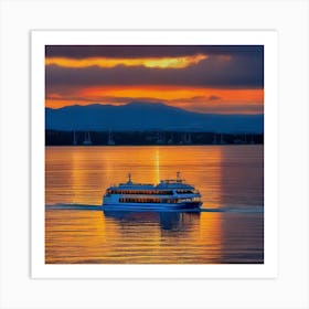 Sunset On The Water 40 Art Print