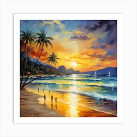 Sunset On The Beach 9 Art Print