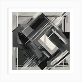 Abstract Black And White Painting 7 Art Print