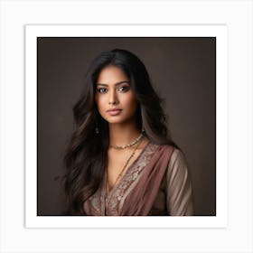 Indian Women Studio Background Art Print