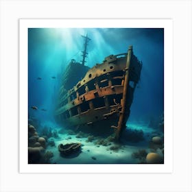 Sunken Remnant of the Sea Art Print