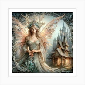 Fairy In A Castle Art Print