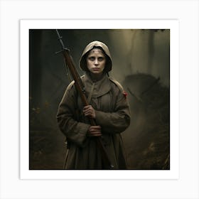 Woman In Uniform Art Print