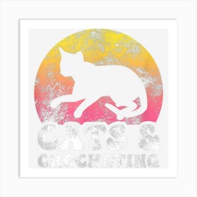 Funny Cats Crocheting Vintage Retro Hobby Art Print