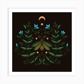 Night of Moons and Moths Art Print