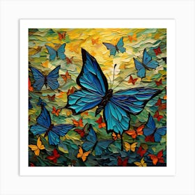 Blue Butterflies Art Print