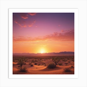 Sunset In The Desert Art Print