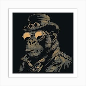 Steampunk Monkey 51 Art Print