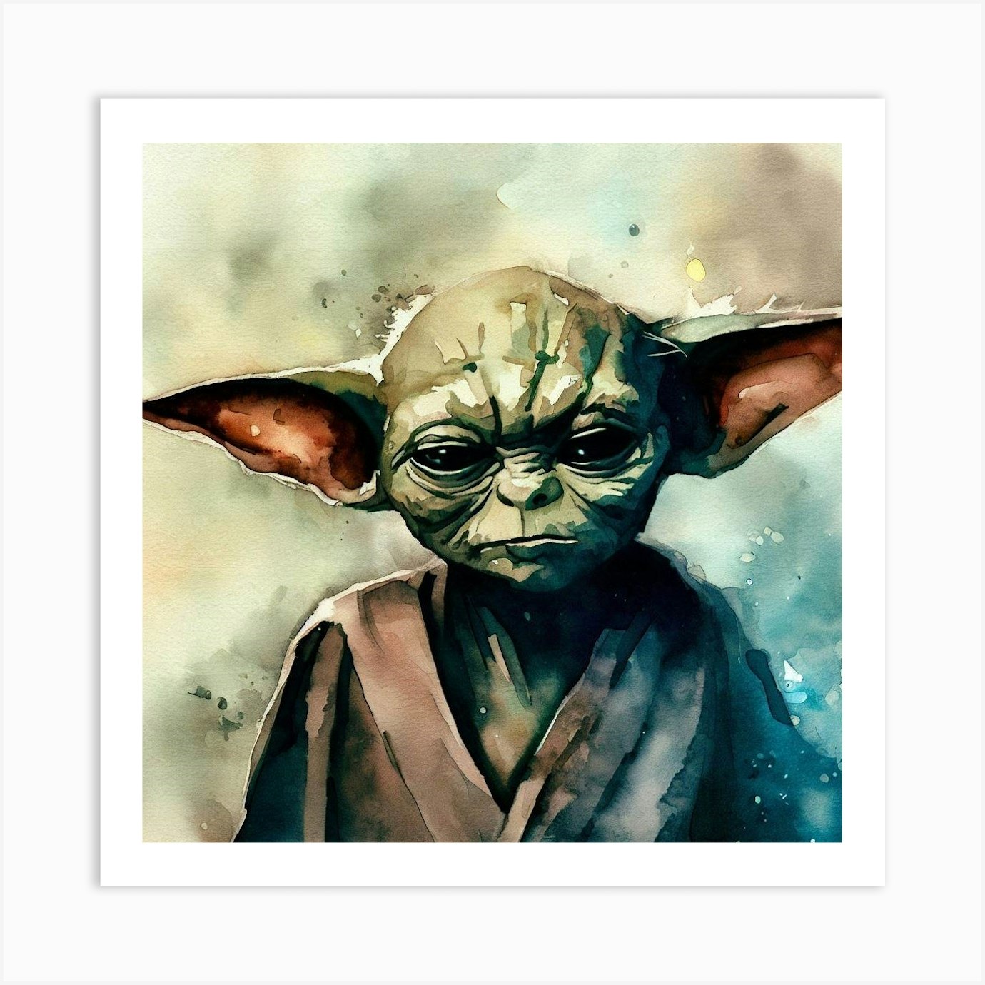 Baby Yoda The Mandalorian Artwork The Child Portrait Star Wars Fine Art  Giclée