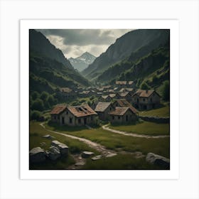 Village In The Mountains 6 Art Print