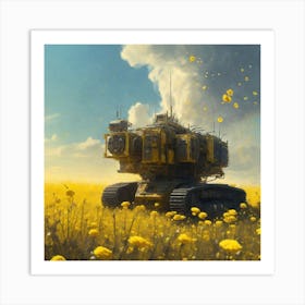 Robots In The Field 1 Art Print