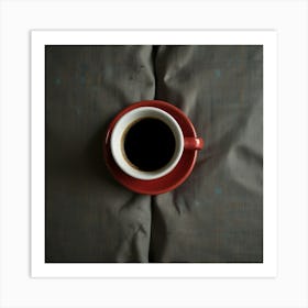 Cup Of Coffee On Bed Art Print