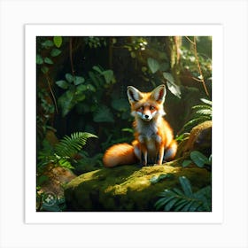 Fox In The Forest 1 Art Print