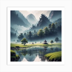 Chinese Landscape Painting Art Print