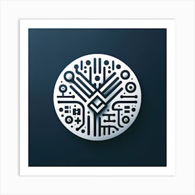 Circuit Board Icon Vector Illustration Art Print