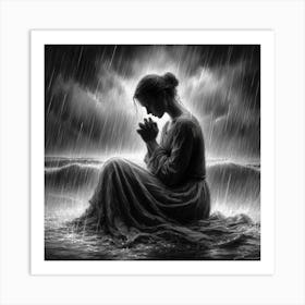 Prayer In The Rain Art Print