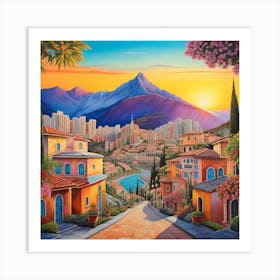 Sunset In Rome Art Print