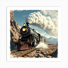 Train On The Tracks Art Print