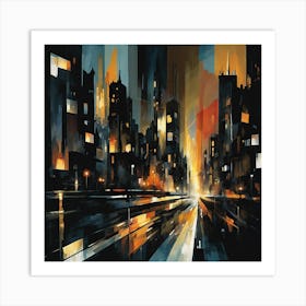 Cityscape At Night 2 Art Print