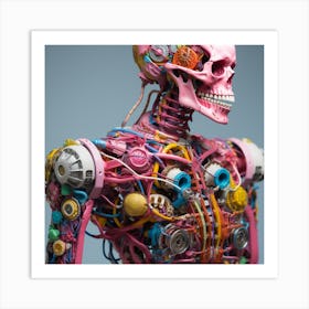 Pink Skeleton 1 Art Print