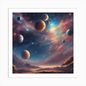 Planets In Space Art Print