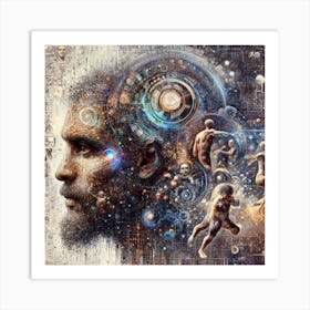 Evolution Of Human And AI Within Art Print