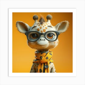 Cartoon Giraffe 1 Art Print