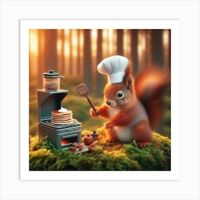 Chef Squirrel 3 Art Print