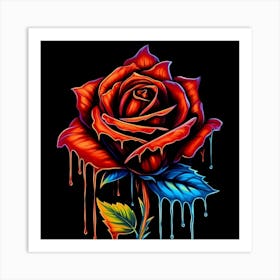 Dripping Rose 5 Art Print