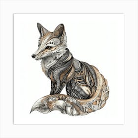 Fox Metal Art Print