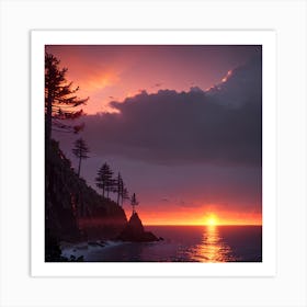 Sunset On The Cliffs Art Print